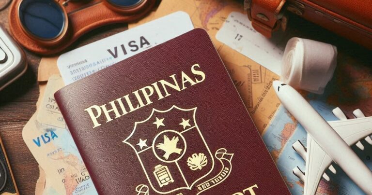 A foreign husband and Filipino wife holding their passports together outside the Bureau of Immigration in Manila