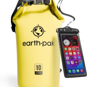 Waterproof roll-top dry bag with phone case